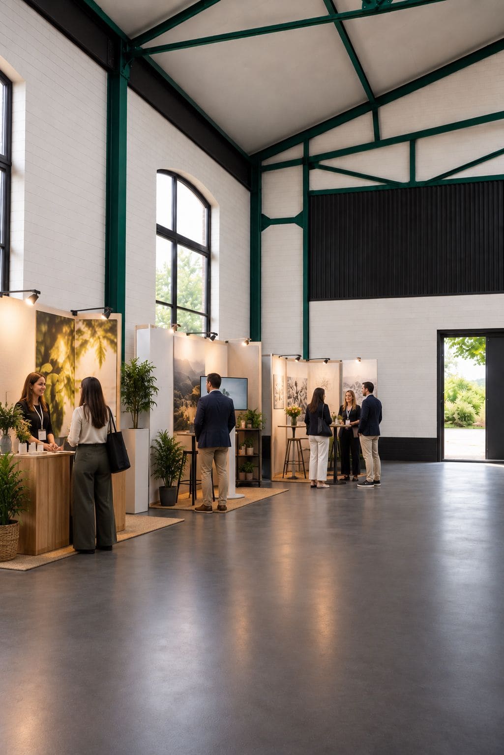 Ausstellung an der Doppeltür zum Hof in der Halle des Cordeshofs